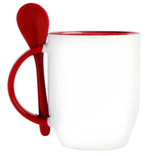 Кружка с ложкой с принтом Моя вторая половинка