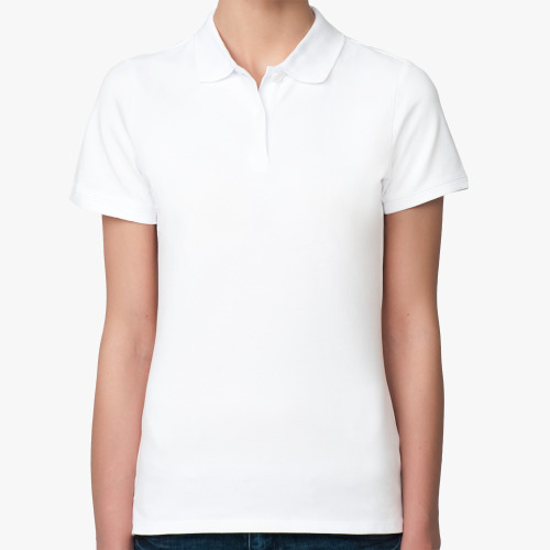 Женская рубашка поло (печать) с принтом Make Coffee Not War