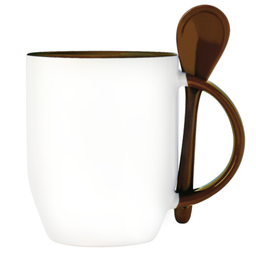 Кружка с ложкой с принтом Кот Тард (Grumpy Cat) неформал