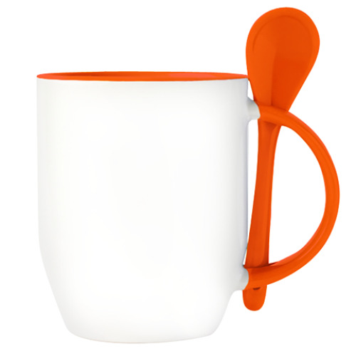 Кружка с ложкой Orange is the new apple