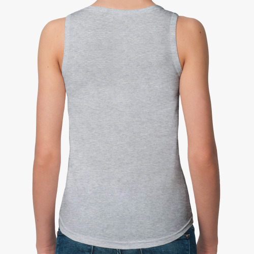 Женская майка с принтом Лисенок и снегопад