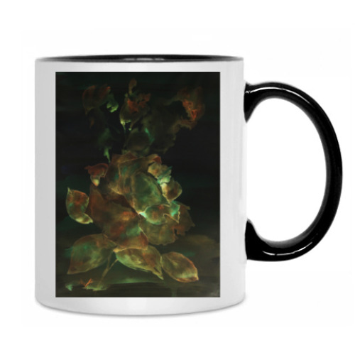 Кружка с принтом Золотая роза