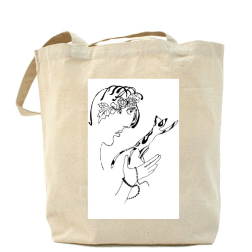 Сумка шоппер с принтом Коты в полете