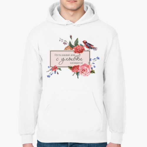 Толстовка худи с принтом Подарок пожелание к празднику