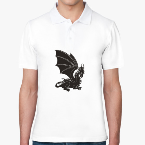 Рубашка поло с принтом дракон
