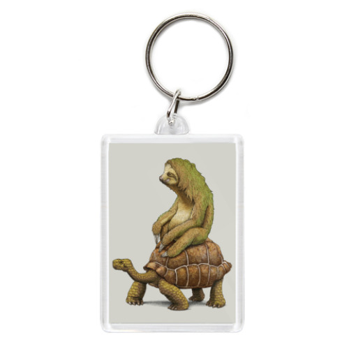 Брелок с принтом Ленивец на черепахе