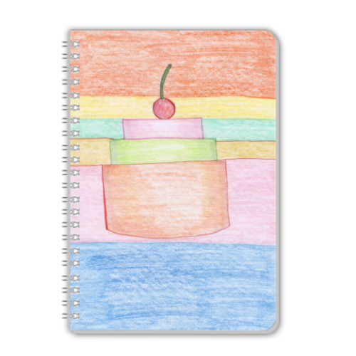 Тетрадь с принтом 'Торт'