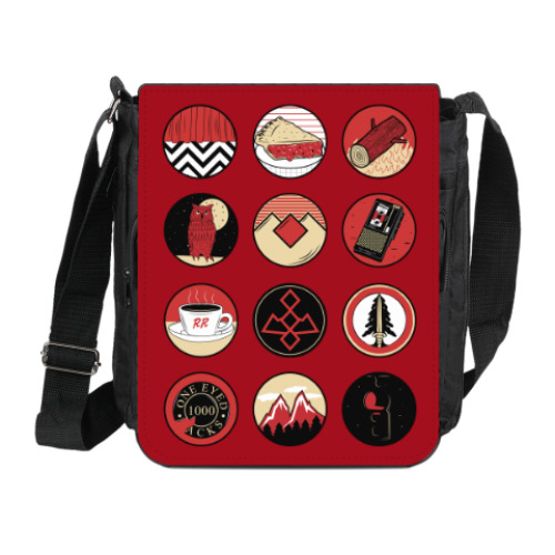 Сумка на плечо (мини-планшет) с принтом Сериал Твин Пикс Twin Peaks