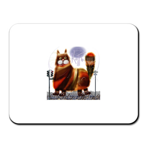 Коврик для мыши с принтом КотЪ, он всегда рядом