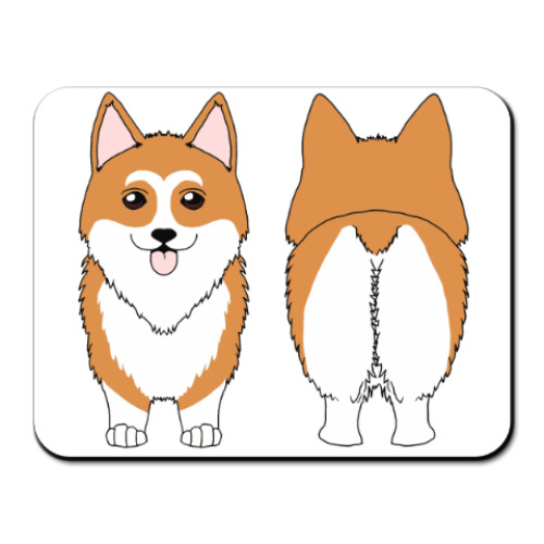 Коврик для мыши с принтом Два Стороны Корги