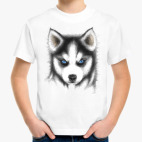 Детская классическая футболка Сибирский хаски Siberian husky