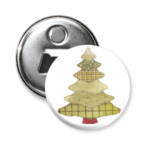 Магнит-открывашка с принтом Елка, подвид 'Не колючая'