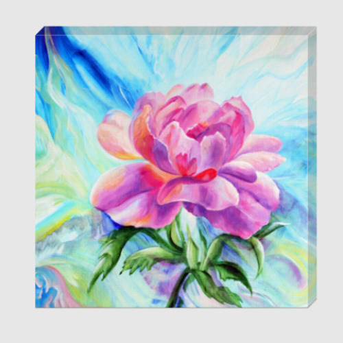 Холст с принтом радужный пион