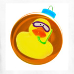 Уточка на коричневом шаре