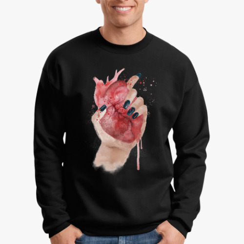 Свитшот с принтом Сердце в руке