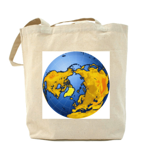 Сумка шоппер с принтом глобус