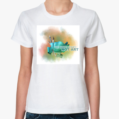 Классическая футболка с принтом We make money not art