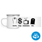 Кружка металлическая белая (круговая запечатка)