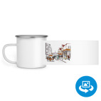 Кружка металлическая белая (круговая запечатка)