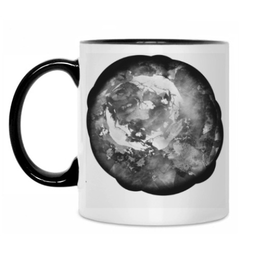 Кружка с принтом Черно-белая роза