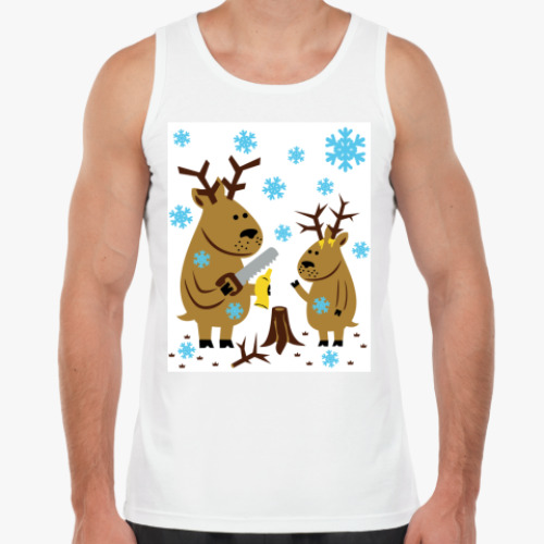 Майка с принтом Олени с новыми рогами