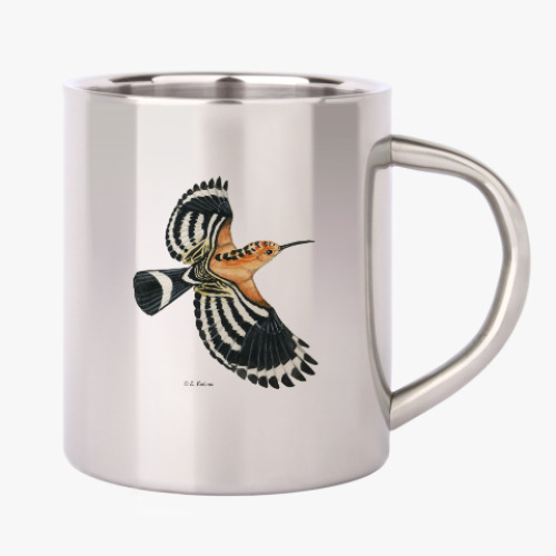 Кружка металлическая с принтом Удод