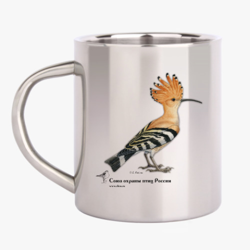 Кружка металлическая с принтом Удод