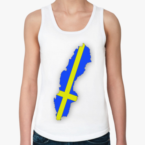Женская майка с принтом Швеция