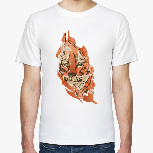 Футболка с принтом Пламенный тигр
