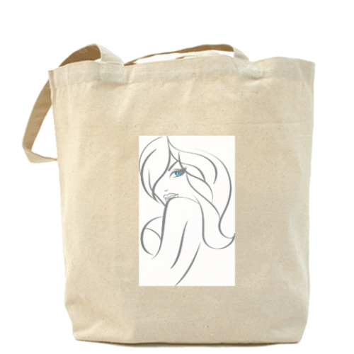 Сумка шоппер с принтом девушка с голубыми глазами