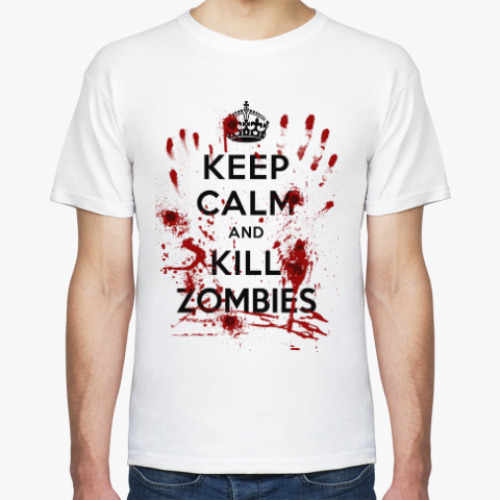 Футболка с принтом Keep Calm and Kill Zombies