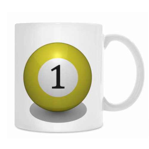 Кружка с принтом 'Бильярдный шар 1'