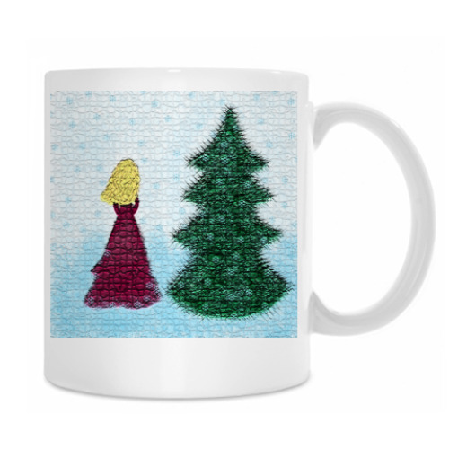 Кружка с принтом Кружка Зима...