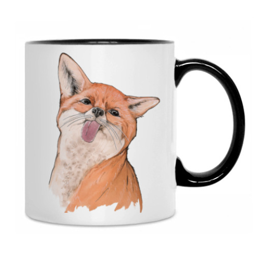 Кружка с принтом Лиса вредина