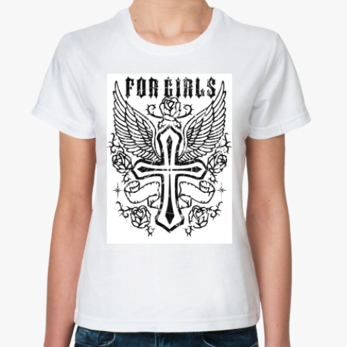 Классическая футболка с принтом For Girls