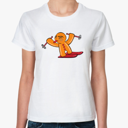 Классическая футболка с принтом Gingerbread man