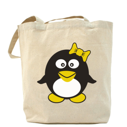 Сумка шоппер с принтом Пингвин