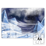 Ледяные горы-кристаллы и одинокий путник