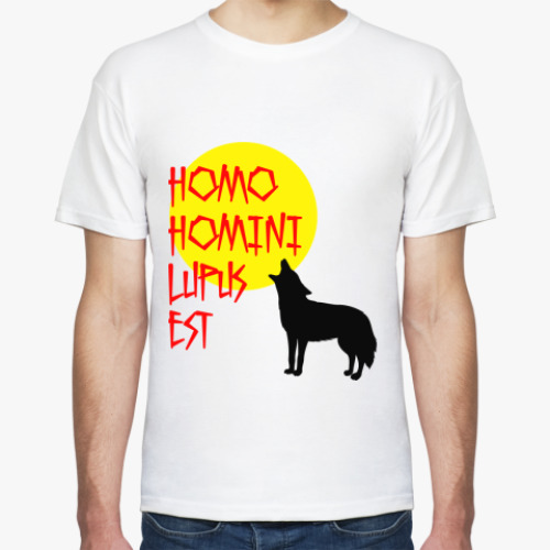 Футболка с принтом Человек человеку волк