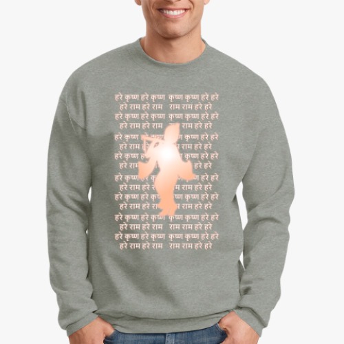 Свитшот с принтом Кришна с флейтой и махамантра