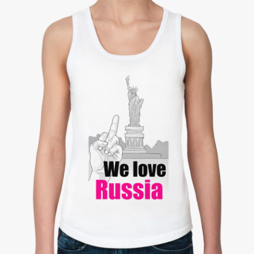 Женская майка с принтом  Fuck you, America