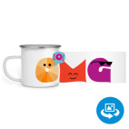 Кружка металлическая белая (круговая запечатка)