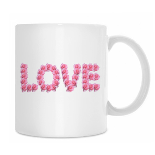 Кружка с принтом розочки