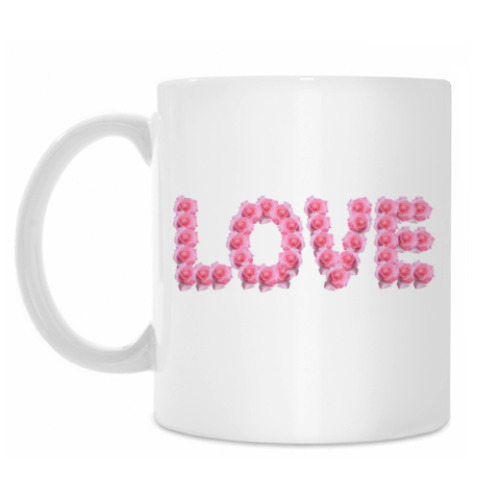 Кружка с принтом розочки