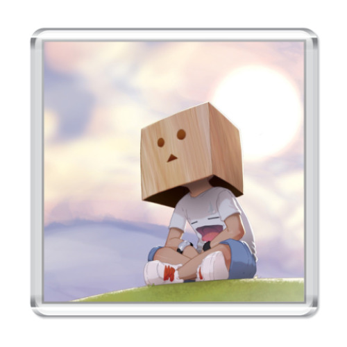 Магнит с принтом Картонная защита