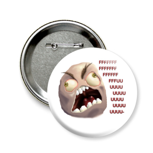 Значок 58мм с принтом FFFUUU