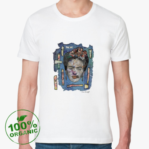 Футболка из органик-хлопка с принтом Портрет Фриды Кало