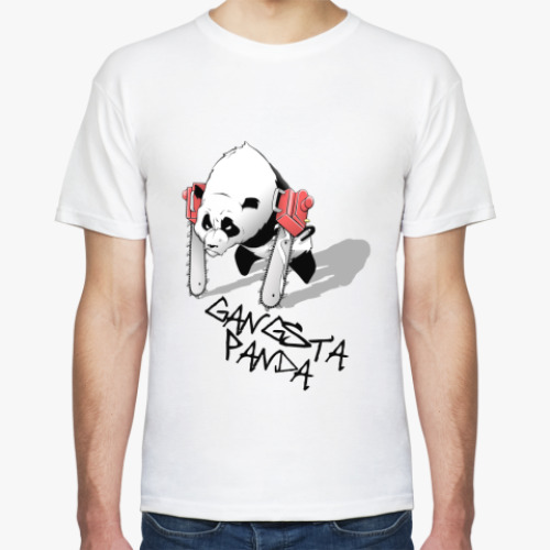 Футболка с принтом gangsta panda benzopila