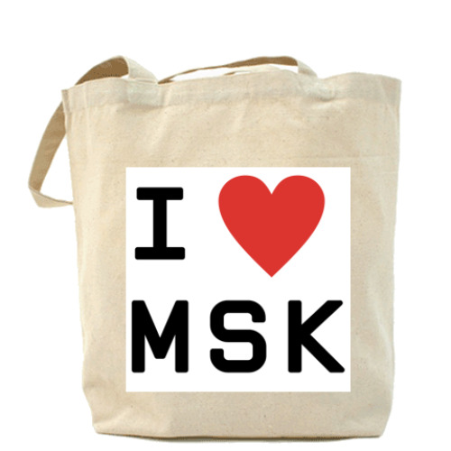Сумка шоппер с принтом I LOVE MSK