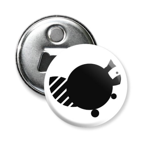 Магнит-открывашка с принтом Енот на корточках